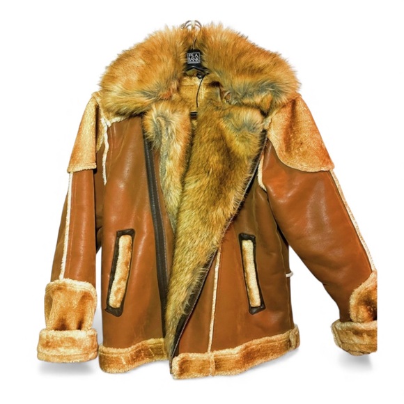 JORDAN CRAIG 91625 MEN'S EL JEFE SHEARLING MOTO JACKET, BLACK COFFEE SIZE L - Picture 6 of 13